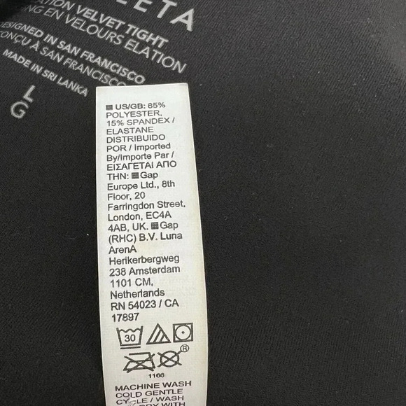 Athleta Elation Ultra High-Rise Velvet Tight/Legging Black Velour Casual Size L - Picture 12 of 13